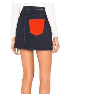 Current Elliott Denim Skirt with Red Pocket